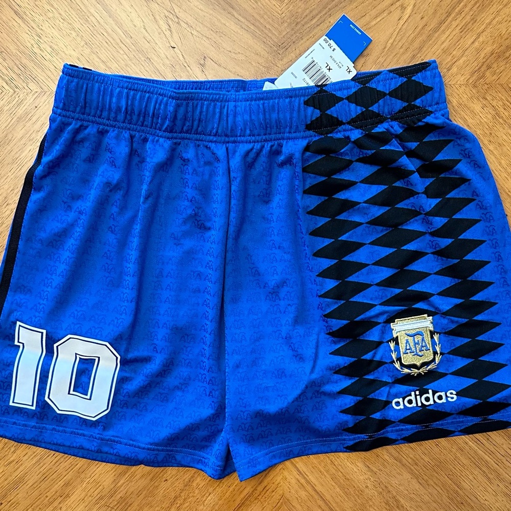 Adidas AFA Argentina 1994 Soccer Futbol Shorts Maradona Messi Size XL Blue